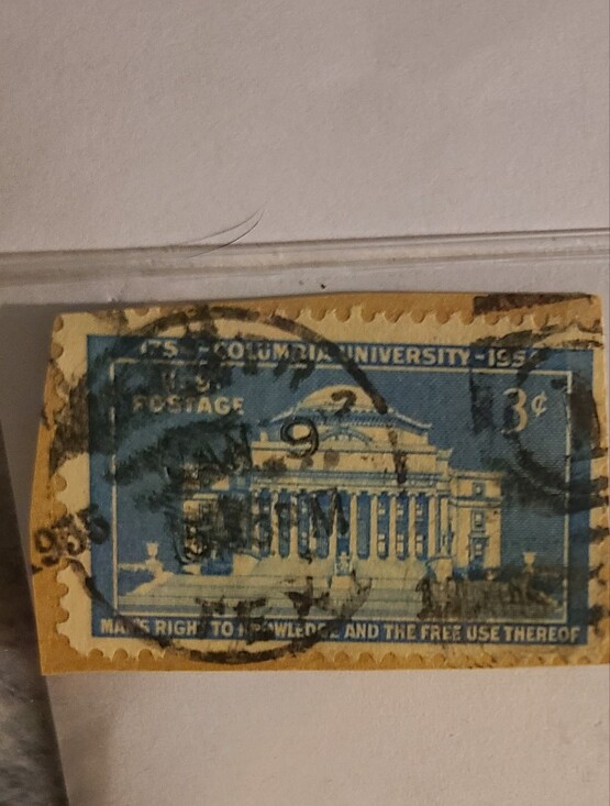 Unique Vintage Other - Unique Vintage Columbia University Stamp - Blue and Tan